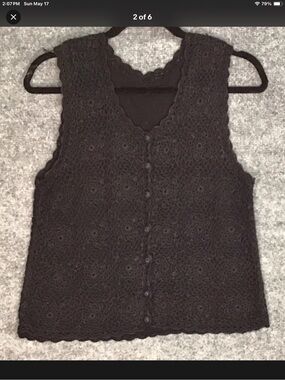 Classic Black Button-Front,crochet sizes
